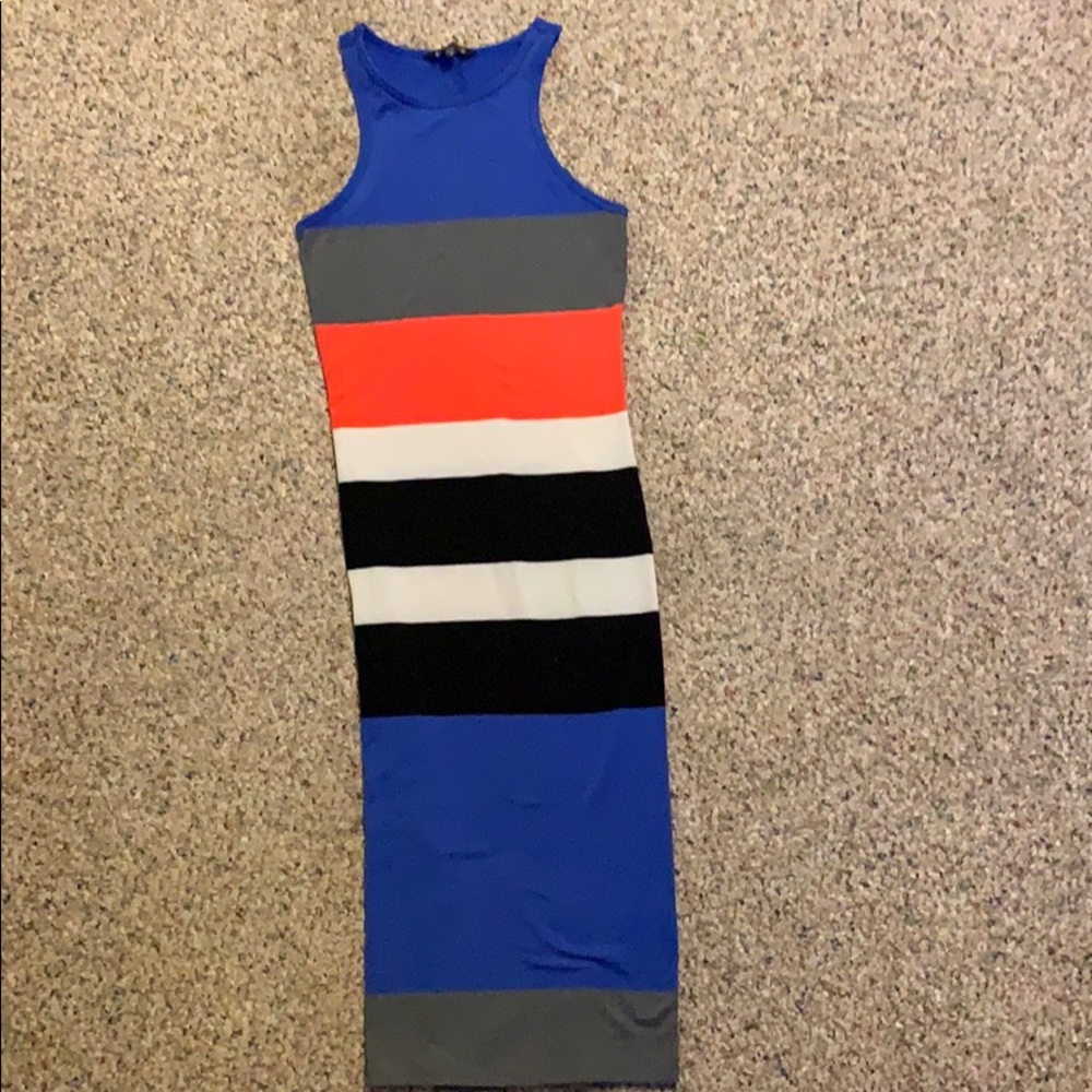 Express multicolored slim fit dress.